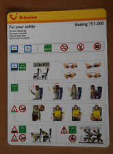 Britannia Airways  Boeing  757-200  Safety card  mint unused picture