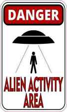 3x5 Black and Red Danger Alien Activity Area Magnet Space Aliens UFO Car Magnets picture