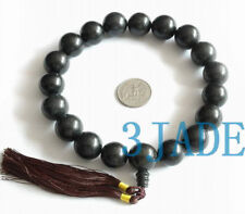 Huge 19mm Tibetan 18 Serpentine / Black Jade Prayer Beads Mala picture