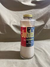 Vintage Clear Glass Bottle Advertising JOHNSON'S JUBILEE WAX CLEANER Racine WI picture
