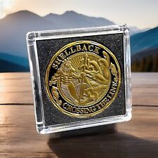 Shellback United States Navy Marine Corps USN USMC Challenge Coin BRONZE w CASE picture