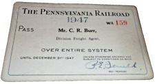 1947 PENNSYLVANIA RAILROAD PRR MANAGEMENT VIP EMPLOYEE PASS #159 picture
