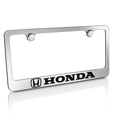 Honda Logo Shiny Mirror Chrome Finish Solid Brass Metal License Plate Frame picture