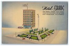c1940's Hotel Crane Classic Cars Bus Restaurant Powell San Francisco CA Postcard picture