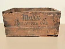 Very Rare Wyandotte Michigan Marx Brewing Banner Beer - Wood Beer Crate picture