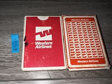 Vintage 1970s Lightly Used  Western Airlines Destinations Playing Cards Deck picture