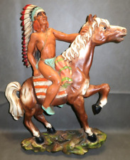 MCM 1962 NATIVE AMERICAN CHIEF ON HORSEBACK Wall Hanging Universal Statuary picture