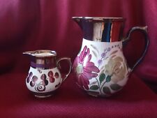 Vintage Harvest Ware Pitcher Wade Handpainted England. Lot Of 2 Pieces.  picture