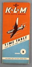 KLM TIMETABLE JULY 1948 UK & IRELAND AIRLINE SCHEDULE ROYAL DUTCH AIRLINES picture