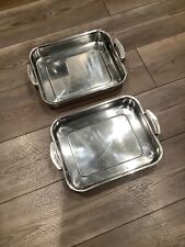 Two Vollrath Thick Heavy Stainless Pans Pan Casserole 11 X 9 picture