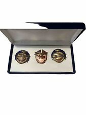 Vintage Soviet red Medal star Badge Aeroflot Pilot Set Of 3 Great Condition picture