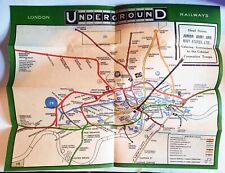 VERY RARE 1911 UERL UNDERGROUND ELECTRIC RAILWAYS LONDON POCKET MAP GREEN BORDER picture
