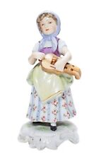 Antique Germany Hallmarked Hand Painted  Lady w/ Violin Porcelain Figurine picture