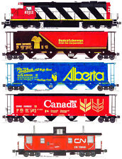 Canadian National Grain Train set of 5 magnets by Andy Fletcher picture