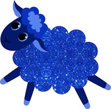 5inx5in Left Facing Blue Night Sky Die Cut Sheep Stickers Bumper Sticker picture