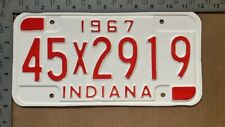 1967 Indiana license plate 45 X 2919 YOM DMV Lake Ford Chevy Dodge 14831 picture
