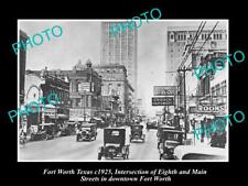 OLD 8x6 HISTORIC PHOTO OF FORT WORTH TEXAS VIEW OF 8th STREET c1925 picture
