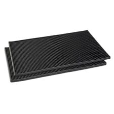 Black Rubber Coffee Bar Mats for Countertop Spills (18 x 12 In, 2 Pack) picture