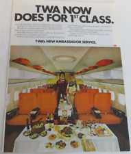 TWA Now Does it for 1st Class Advertising Print Ad Airlines Aviation Vintage picture