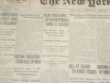 1922 FEBRUARY 8 NEW YORK TIMES - FILM STAR FAINTS AT TAYLOR FUNERAL - NT 9006 picture
