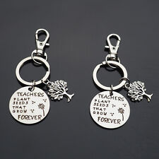 2x PCS Best Teacher Plants a Seed Tree Love Thanks Student Keychain Clip Gift picture