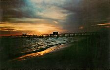 Sunset Over Fishing Pier Fort Myers Florida FL pm 1972 Postcard  picture