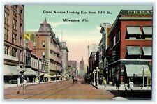 c1910 Grand Avenue Looking East Fifth St. Exterior Milwaukee Wisconsin Postcard picture