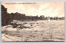 Branford Connecticut~Indian Neck Shoreline~Sailboat~1907 Postcard picture