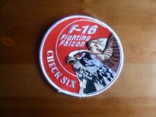 USAF F-16 SWIRL Check SIX PATCH FIGHTING FALCON TFS FS TFW LOCKHEED picture