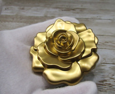 Vintage Gorgeous Gold Rose Compact Mirror in Excellent condition picture