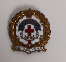 Vintage Little System Cross & Crown Enamel and Gold Methodist Sunday School Pin, picture
