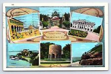 Postcard Souvenir Of Newport Rhode Island Multi-View Berger Bros. picture