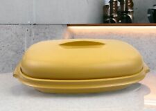 Vtg Tupperware 1273-1 Oval Microwave 6 Cup Steamer Serve & Store Harvest Gold picture