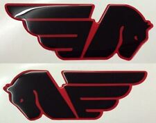 2 Adhesives Resin Sticker 3D Buell Tank Black & Red Logo picture