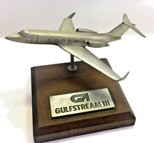 Gulfstream III Model Airplane Desktop Scale Metal Model Plane and wood stand picture