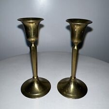 Pair Vintage Brass Candlesticks Taper Holders 3.5