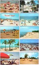 1950-70's LOT/10 BEACH VINTAGE SWIMWEAR CROWD SCENES UMBRELLAS POSTCARDS #2 picture
