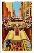 Chicago IL Subway Cut Away Underground Tubes Business View  postcard GQ4 picture