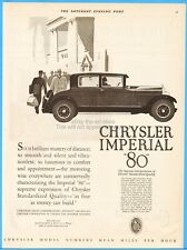 1927 Chrysler Imperial 80 Sedan Vintage 1920's Automobile Car Art Ephemera Ad picture