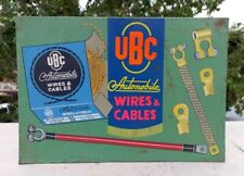 Old Rare Vintage UBC Automobile Wires & Cables Advertise Litho Painted Tin Sign picture