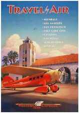 Travel by Air Western Air vintage fine art print Kerne Erickson huge 27 x 38 picture