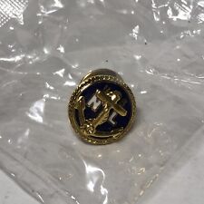 U.S. N L - Navy League  3D Gold and Blue colored  Tie Tac Pin New in Bag picture