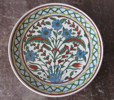 Vintage Iznik Style Persian Decorative Plate Artist Signed floral design 10