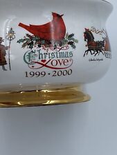 Vtg Charles Wysocki 1999-2000 Teleflora Christmas Love Bowl Candy Dish Planter picture