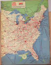 1965 Map AVIS Rent-A-Car Regional Trunk Airline Routes America US Map picture