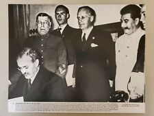 11X14 PHOTO THE COLD WAR COMMISSAR V.N. MOLOTOV SIGNS TREATY IN MOSCOW picture