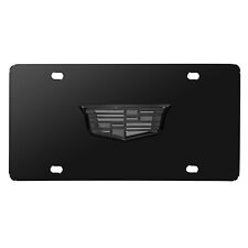 Cadillac 3D Crest Logo in Gunmetal Black Stainless Steel License Plate picture