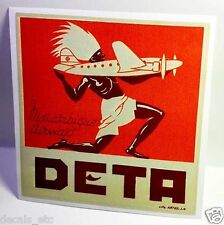 DETA Mozambique Airways Vintage Style Travel Decal / Vinyl Sticker,Luggage Label picture