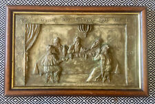 Vintage Passover At The Synagogue Wood Framed Heavy Cast Hanging Plaque Perfect picture