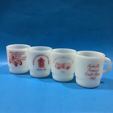 Set of 4 Nashville Fireman’s Credit Union Mugs Galaxy Stackable 8 oz Vintage Cup picture